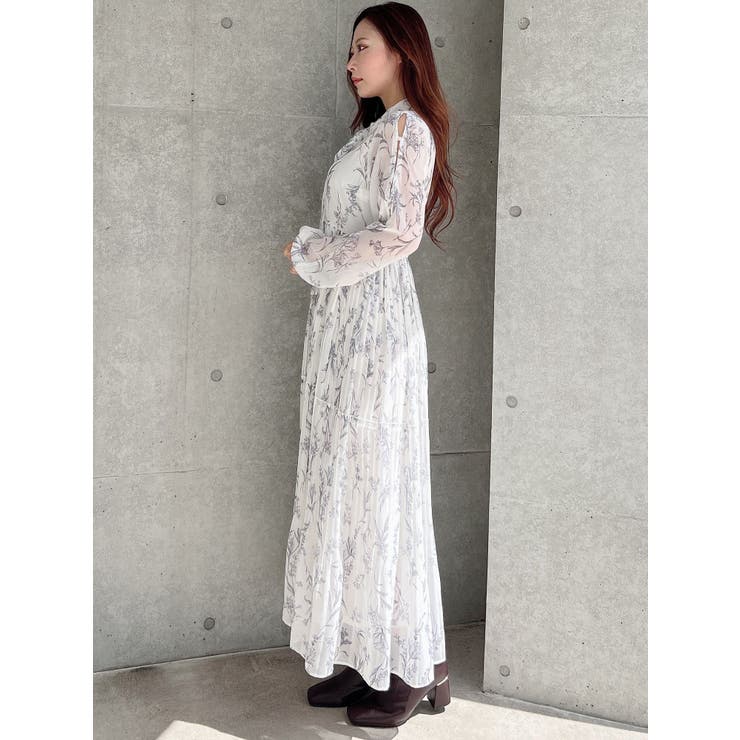 花柄プリーツティアードワンピース | MERCURYDUO | 詳細画像12 