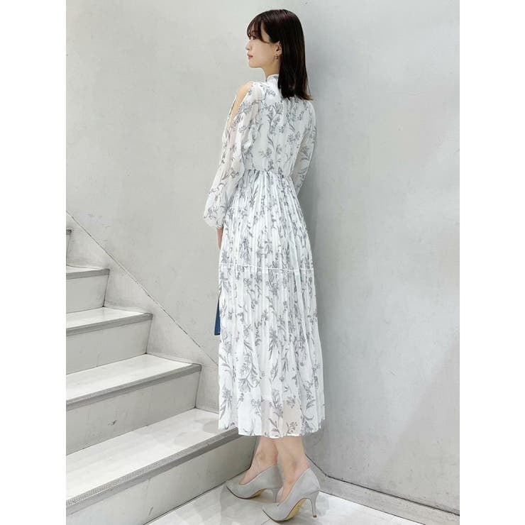 花柄プリーツティアードワンピース[品番：MKSW0062525