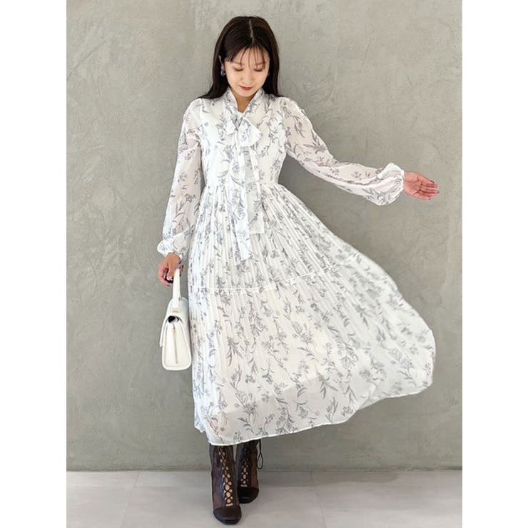 花柄プリーツティアードワンピース | MERCURYDUO | 詳細画像43 