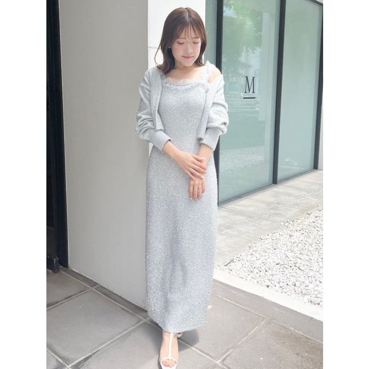 ラメシャギーカーデセットキャミニットワンピース | MERCURYDUO | 詳細画像21 