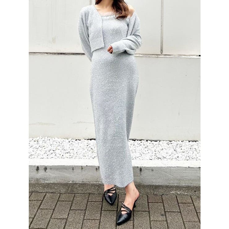 ラメシャギーカーデセットキャミニットワンピース | MERCURYDUO | 詳細画像32 