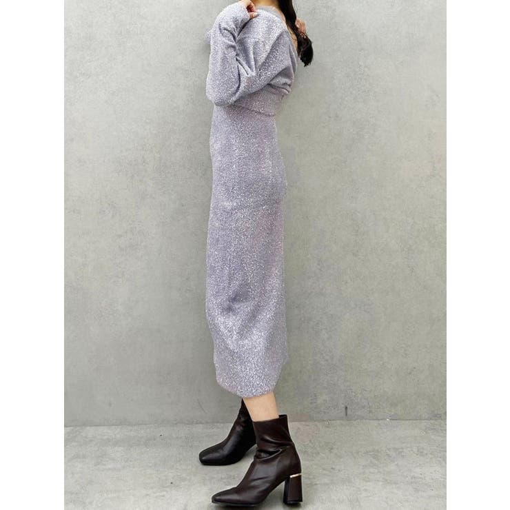 ラメシャギーカーデセットキャミニットワンピース | MERCURYDUO | 詳細画像5 