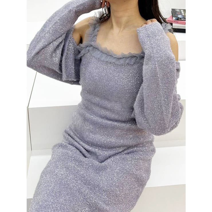 ラメシャギーカーデセットキャミニットワンピース | MERCURYDUO | 詳細画像7 