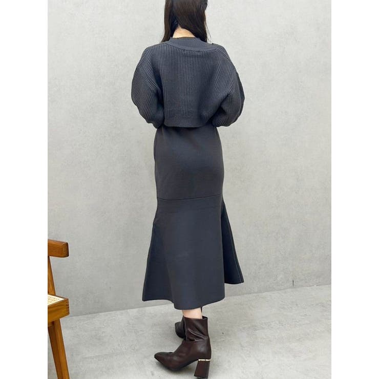 チェーンボレロセットニットマーメイドワンピース[品番