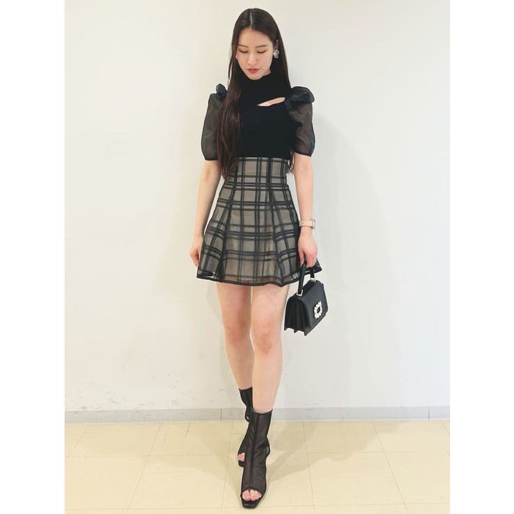 2WAY異素材パフスリーブカットアウトニット | MERCURYDUO | 詳細画像19 