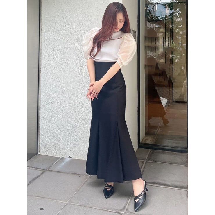 2WAY異素材パフスリーブカットアウトニット | MERCURYDUO | 詳細画像21 