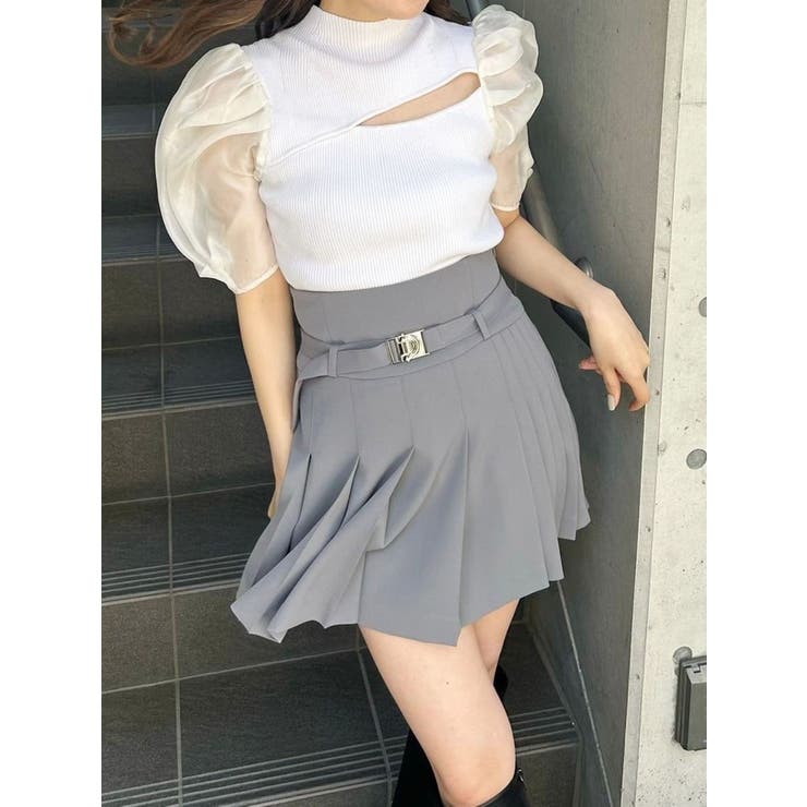 2WAY異素材パフスリーブカットアウトニット | MERCURYDUO | 詳細画像27 