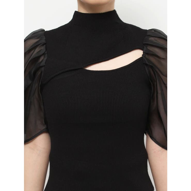 2WAY異素材パフスリーブカットアウトニット | MERCURYDUO | 詳細画像48 