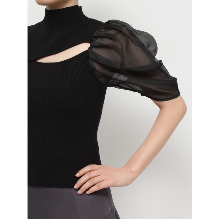 2WAY異素材パフスリーブカットアウトニット | MERCURYDUO | 詳細画像49 
