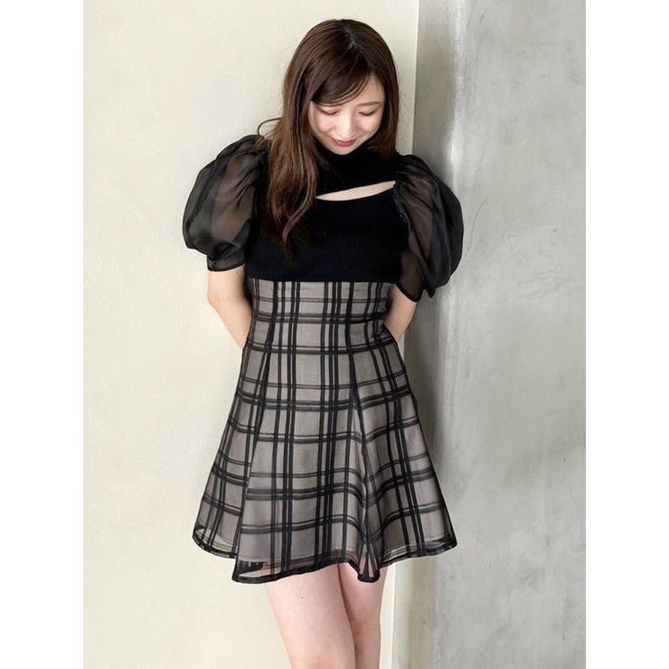 2WAY異素材パフスリーブカットアウトニット | MERCURYDUO | 詳細画像8 