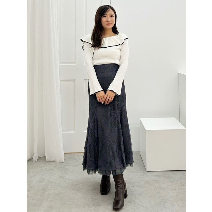 アシメランダムラッフルコンパクトニット[品番：MKSW0059950