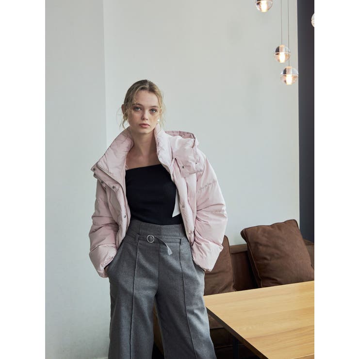 超人気ブティック コート2WAYフード付きアライドショートダウンコートピンク ジャケット・アウター