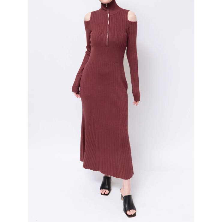 ボルドー | ZIPマーメイドニットワンピース | MERCURYDUO