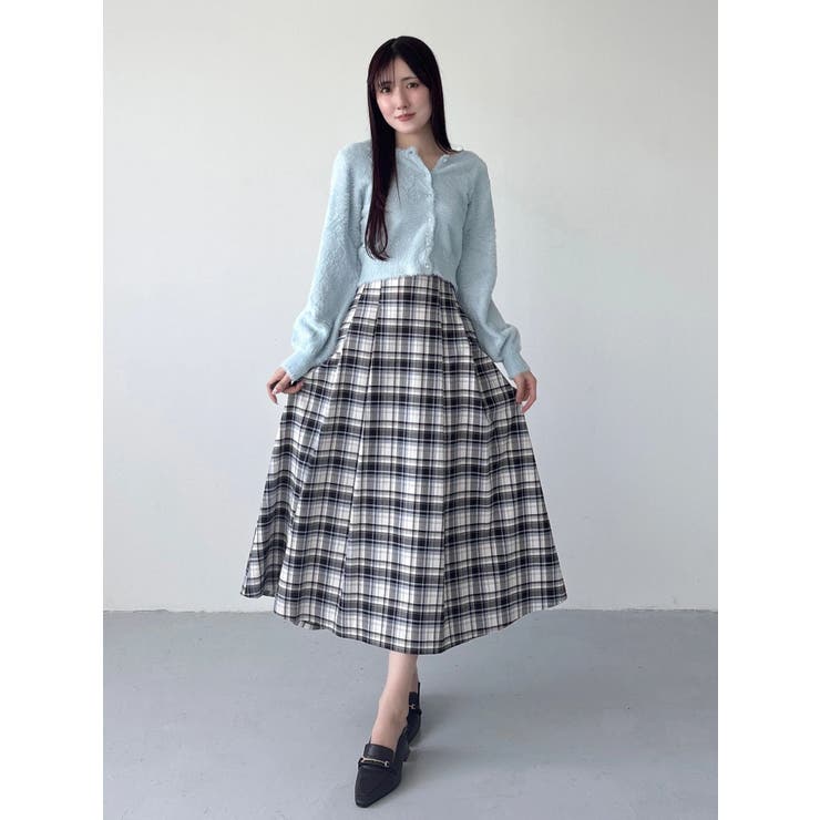 オリジナルチェックコルセットフレアスカート[品番：MKSW0060980
