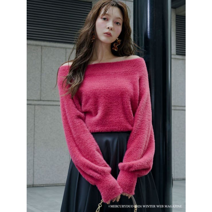 【10/10まで値下げ】マーキュリーデュオ ベリエちゃんジャガードニット ピンク 10/10まで値下げ】マーキュリーデュオ ベリエちゃんジャガード