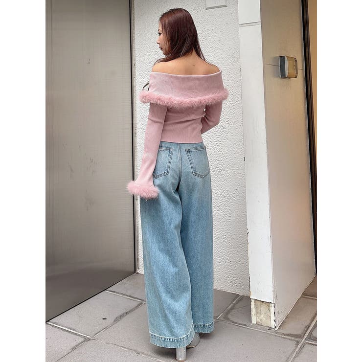 オフショルフェイクファーニット[品番：MKSW0061807]｜MERCURYDUO