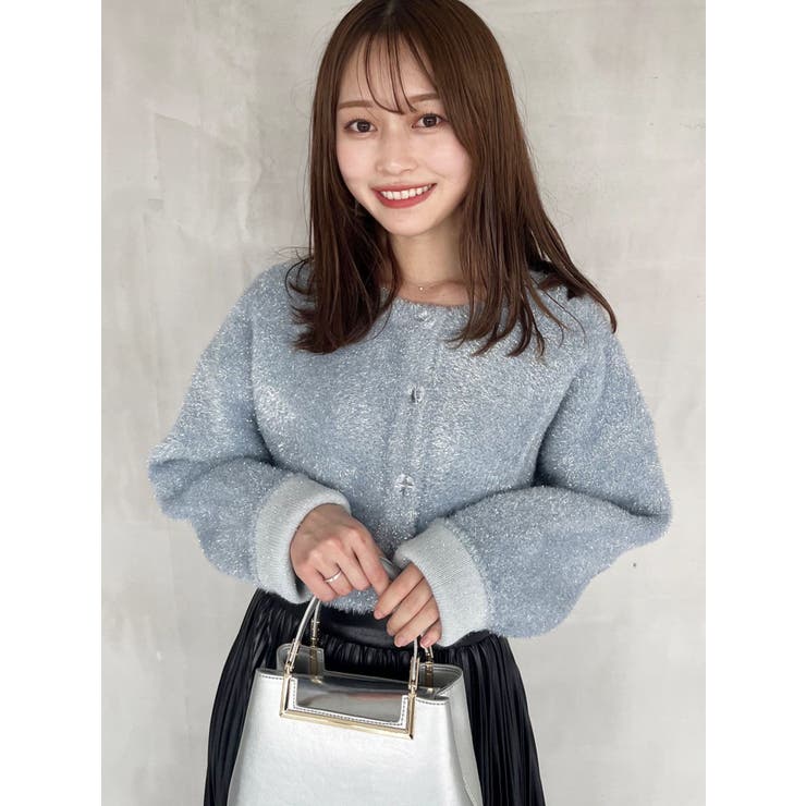 フィルムシャギーWフェイスニットカーディガン[品番