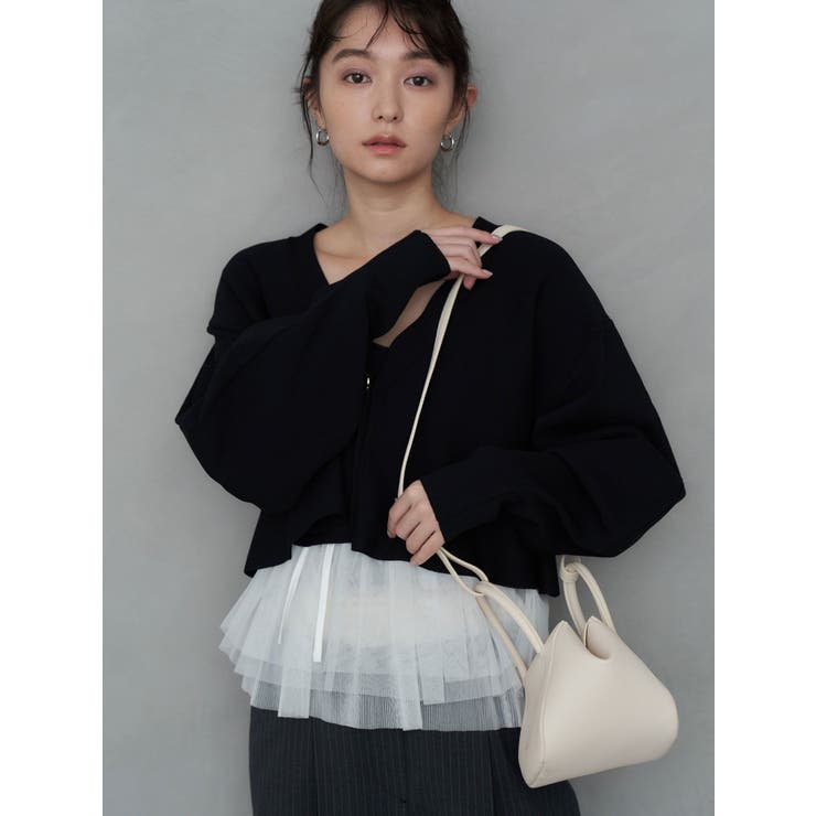 Serena Ruched Hobo Handle Crossbody Bag | MERCURYDUO | 詳細画像4 