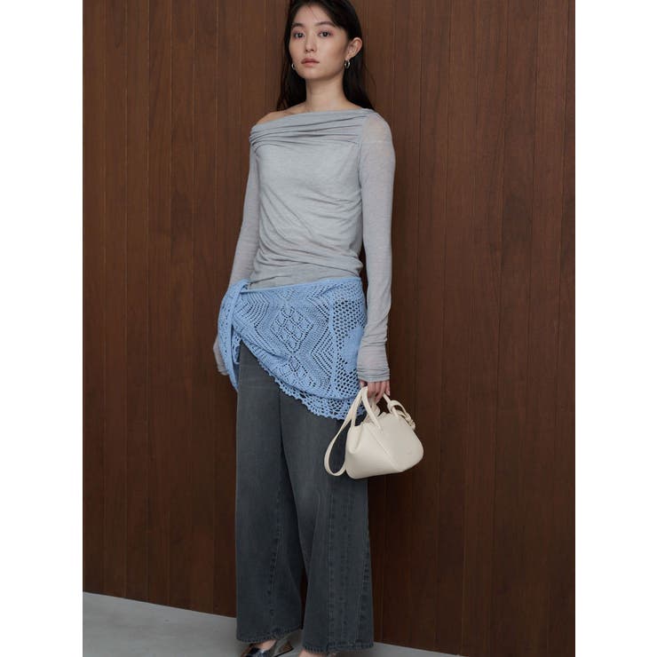 Serena Ruched Hobo Handle Crossbody Bag | MERCURYDUO | 詳細画像6 