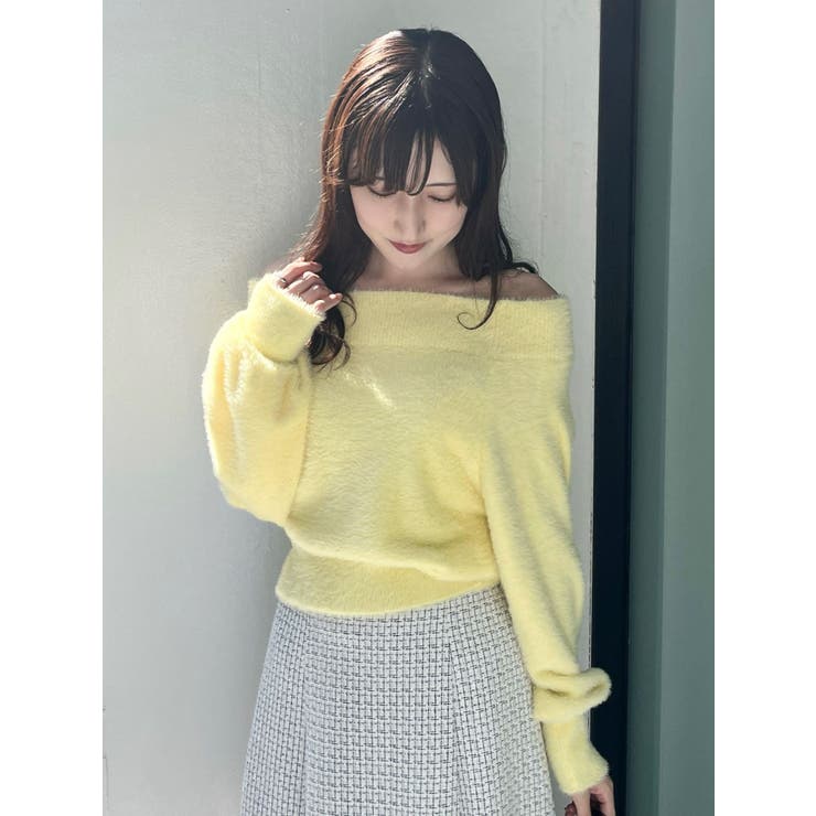 オフショルミニシャギーニット | MERCURYDUO | 詳細画像18 