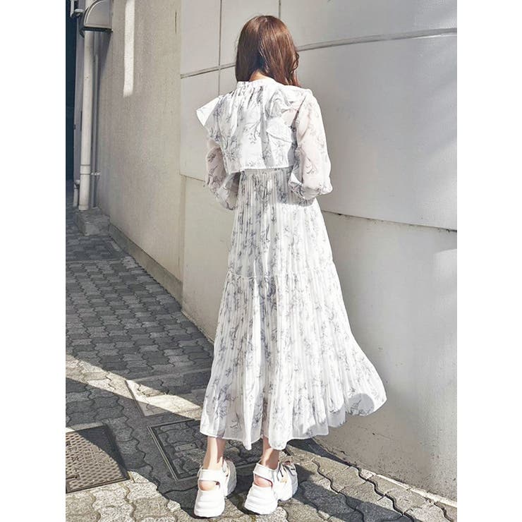 花柄プリーツティアードワンピース | MERCURYDUO | 詳細画像23 