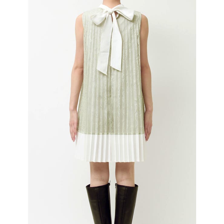 バイカラーレースプリーツミニワンピース | MERCURYDUO | 詳細画像17 