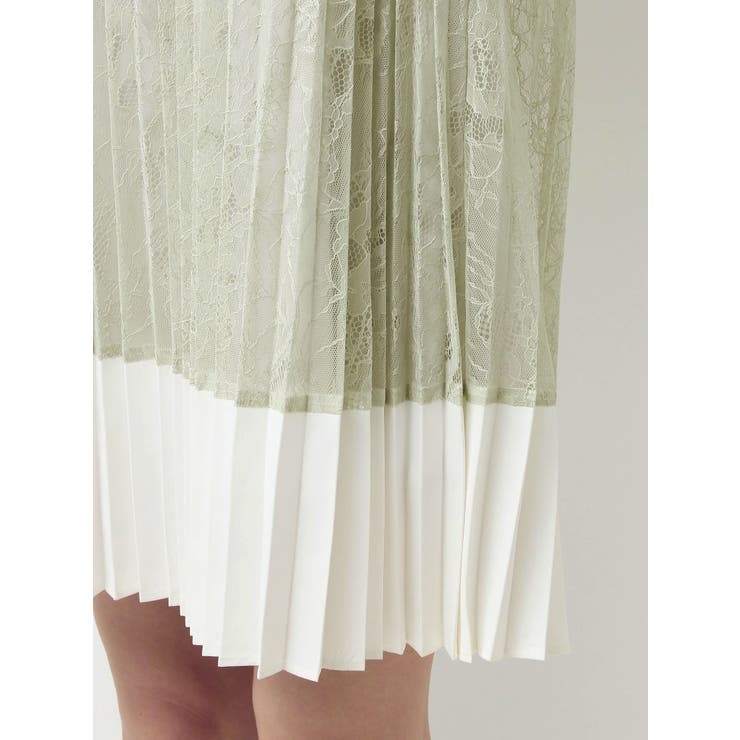 バイカラーレースプリーツミニワンピース | MERCURYDUO | 詳細画像20 