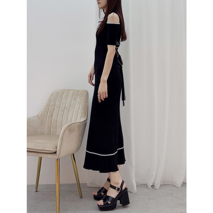 配色クロスリボンニットワンピース | MERCURYDUO | 詳細画像12 