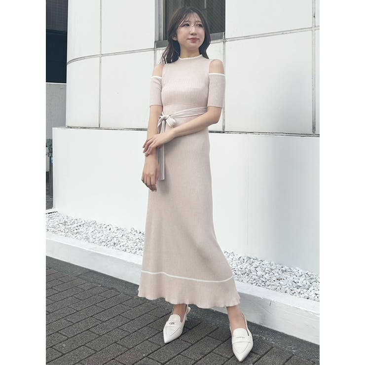 配色クロスリボンニットワンピース | MERCURYDUO | 詳細画像2 