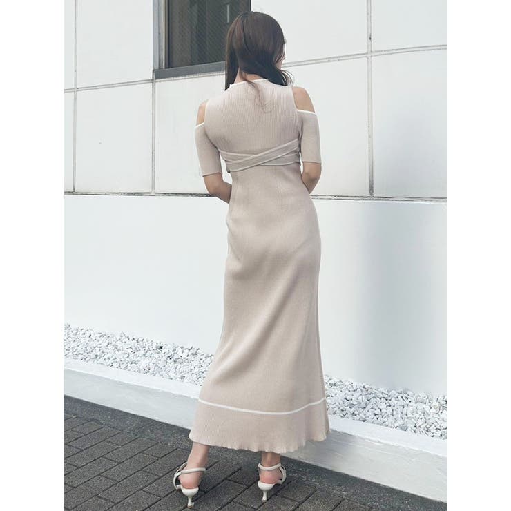 配色クロスリボンニットワンピース | MERCURYDUO | 詳細画像3 