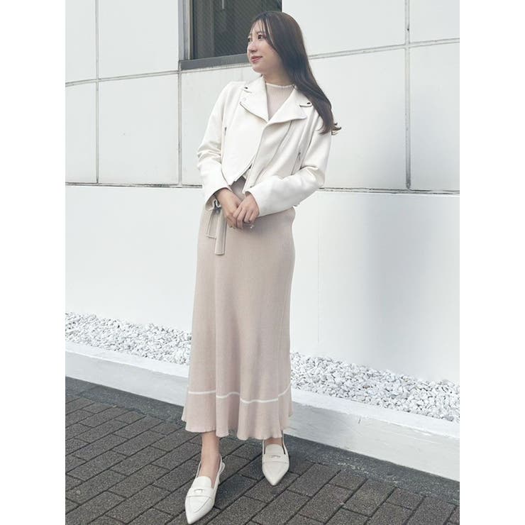 配色クロスリボンニットワンピース | MERCURYDUO | 詳細画像5 