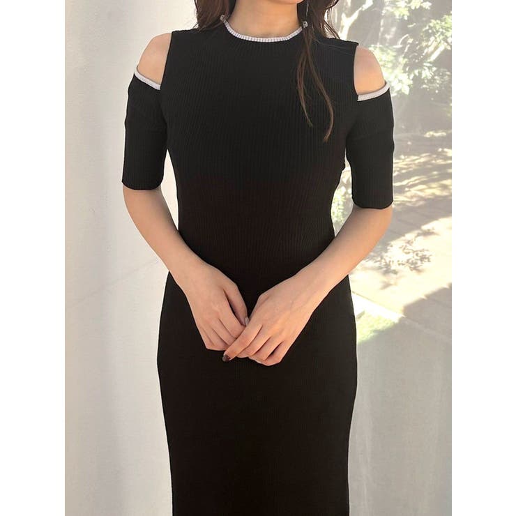 配色クロスリボンニットワンピース | MERCURYDUO | 詳細画像8 