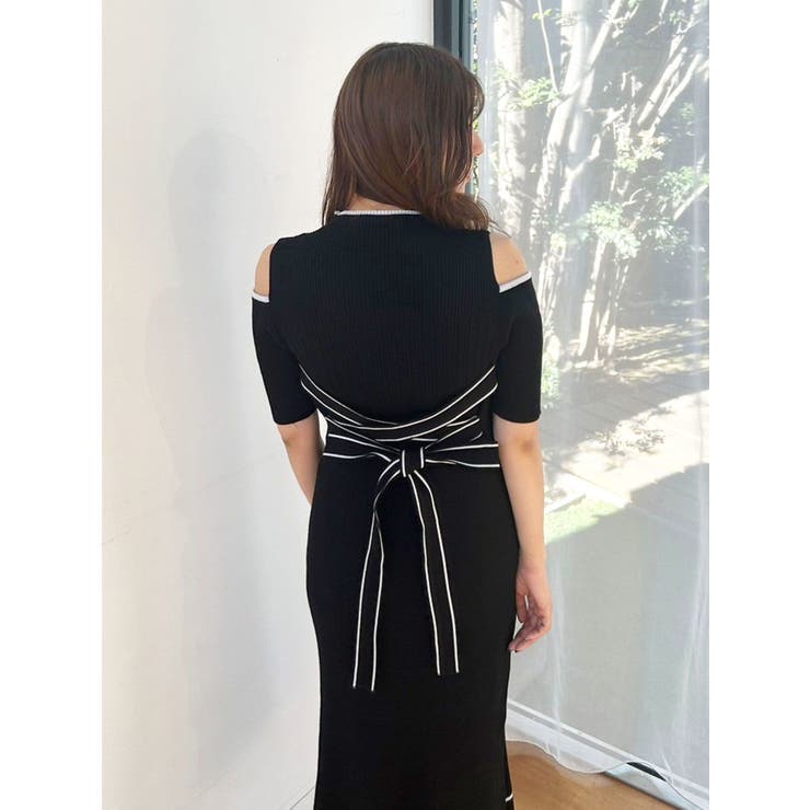 配色クロスリボンニットワンピース | MERCURYDUO | 詳細画像9 