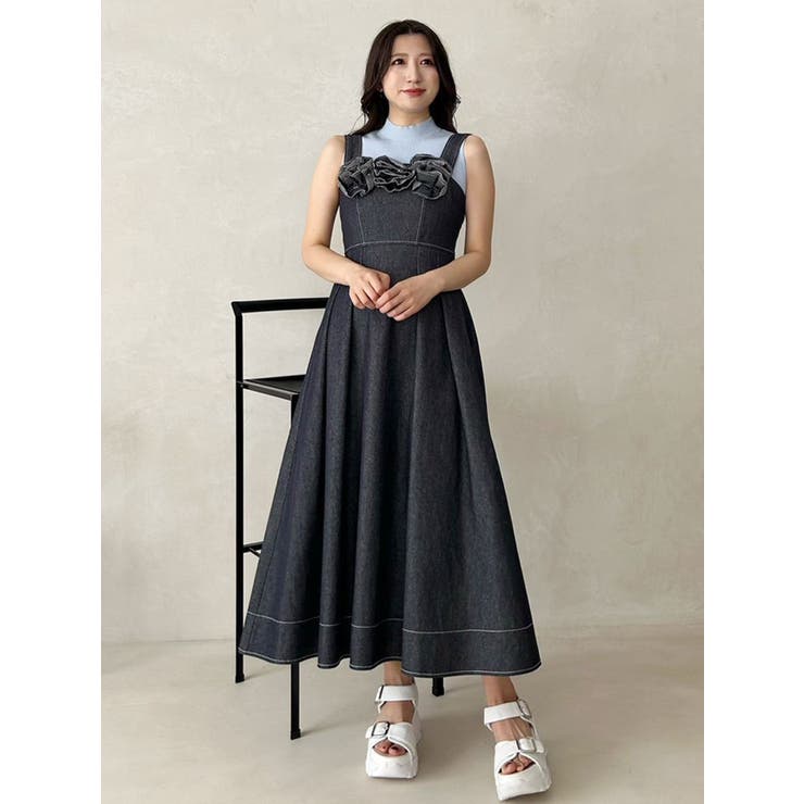 デニムフラワーモチーフジャンスカ | MERCURYDUO | 詳細画像4 