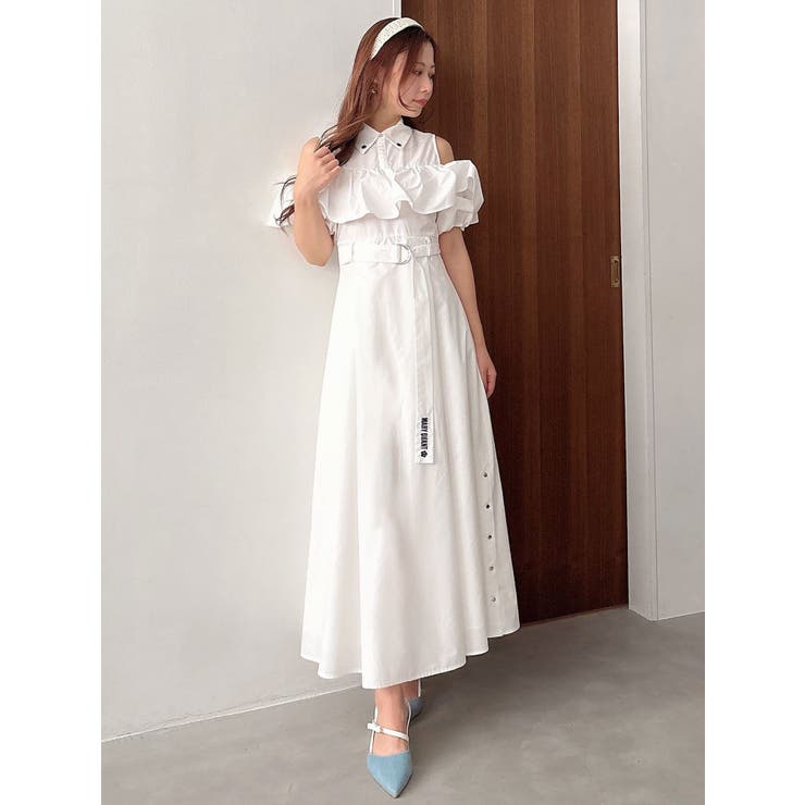 も*も様 【MARY QUANTコラボ】ラッフルシャツワンピース マーキュリーデ MERCURYDUO（マーキュリーデュオ）の「【MARY QUANTコラボ