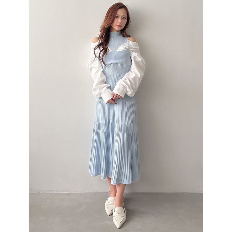 MARY QUANTコラボ】シャツドッキングニットワンピース[品番