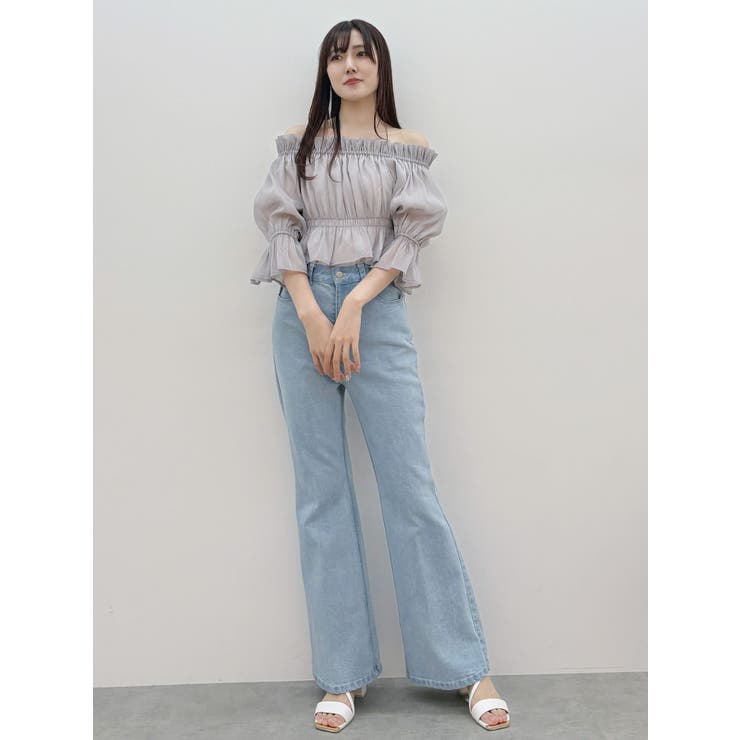 2WAYオフショル五分袖シャーリングブラウス | MERCURYDUO | 詳細画像13 