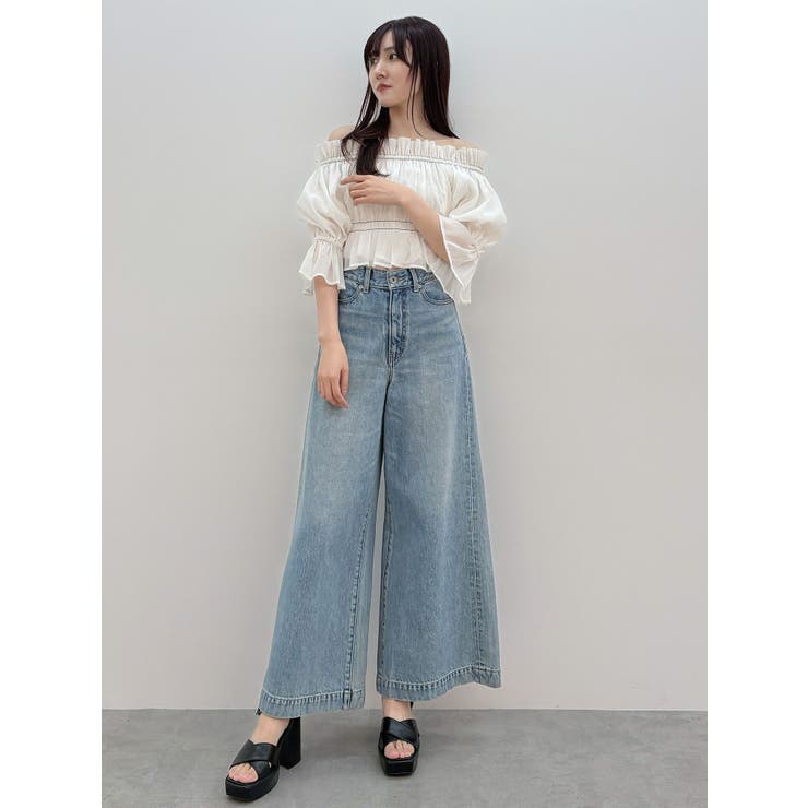 2WAYオフショル五分袖シャーリングブラウス | MERCURYDUO | 詳細画像15 