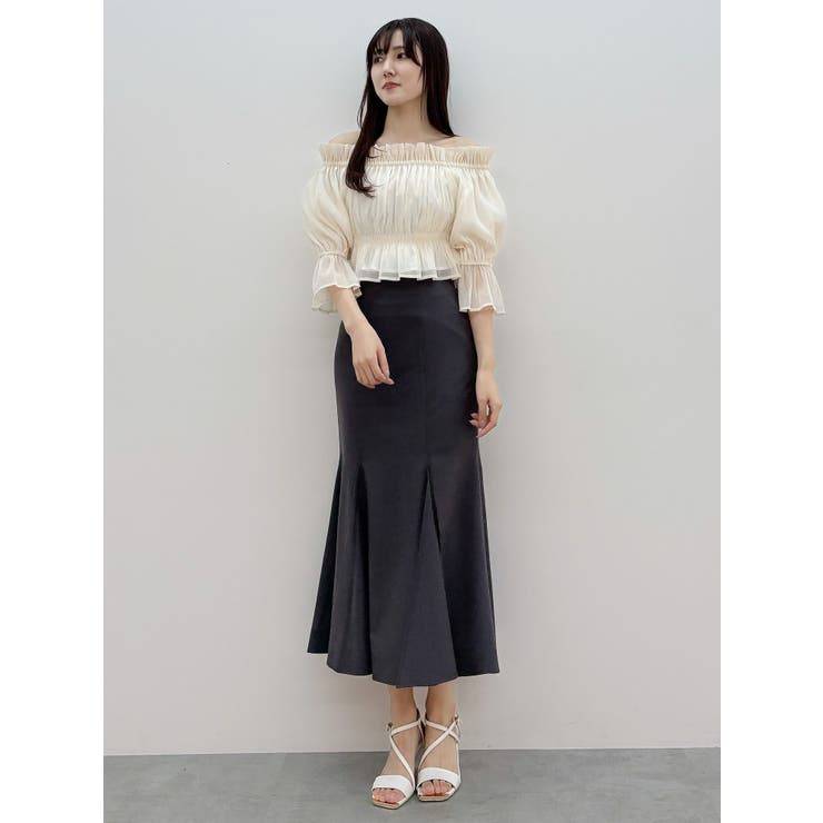 2WAYオフショル五分袖シャーリングブラウス | MERCURYDUO | 詳細画像18 