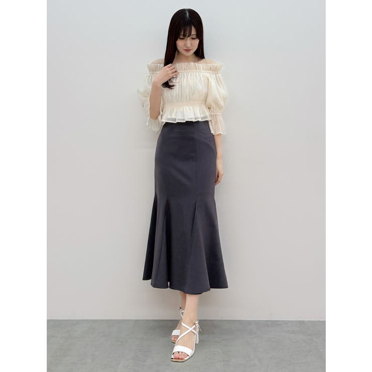 2WAYオフショル五分袖シャーリングブラウス | MERCURYDUO | 詳細画像21 