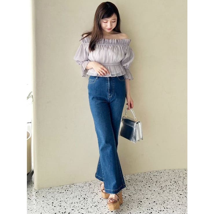 2WAYオフショル五分袖シャーリングブラウス | MERCURYDUO | 詳細画像29 