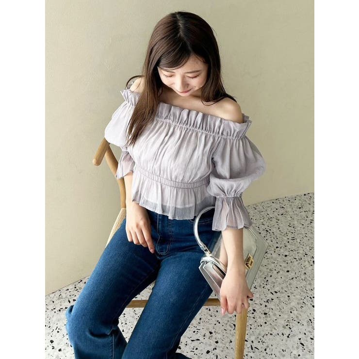 2WAYオフショル五分袖シャーリングブラウス | MERCURYDUO | 詳細画像30 