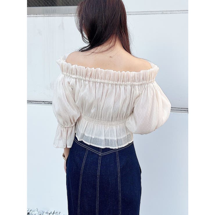 2WAYオフショル五分袖シャーリングブラウス | MERCURYDUO | 詳細画像34 