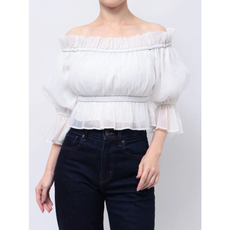 2WAYオフショル五分袖シャーリングブラウス | MERCURYDUO | 詳細画像40 