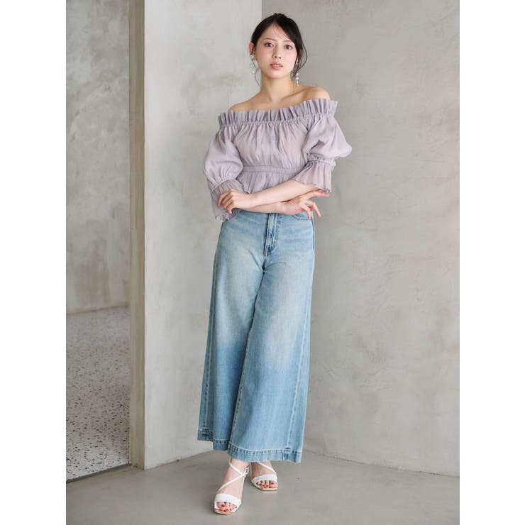 2WAYオフショル五分袖シャーリングブラウス | MERCURYDUO | 詳細画像6 