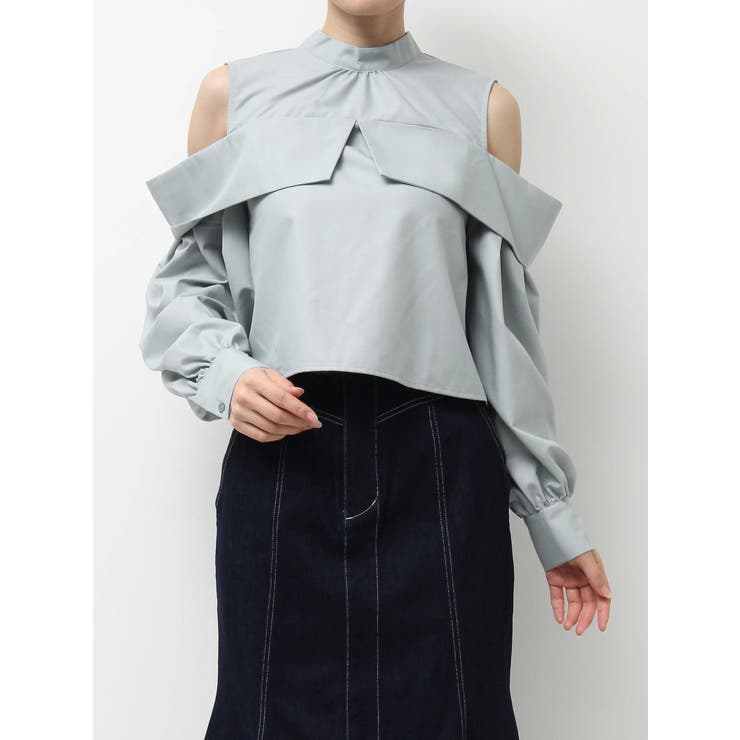 ミントグリーン | オフショルダーボリュームスリーブブラウス | MERCURYDUO