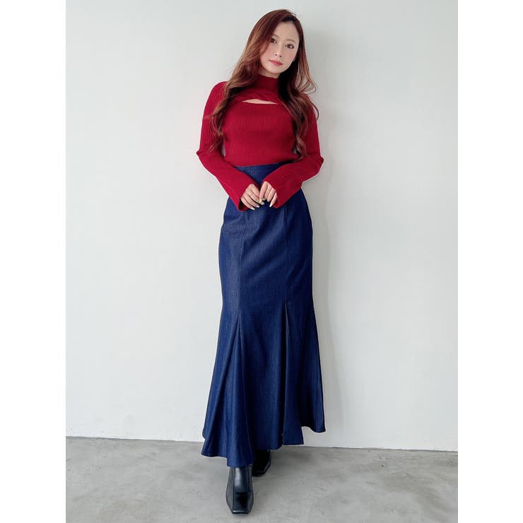 【美品】MERCURYDUO バックレースアップストレッチマーメイドスカートXS バックレースアップストレッチマーメイドスカート[品番