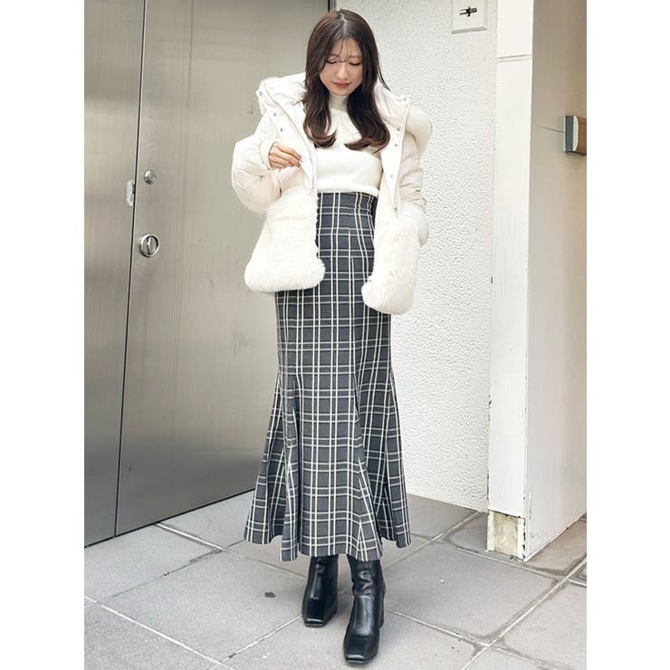 バックレースアップストレッチマーメイドスカート[品番