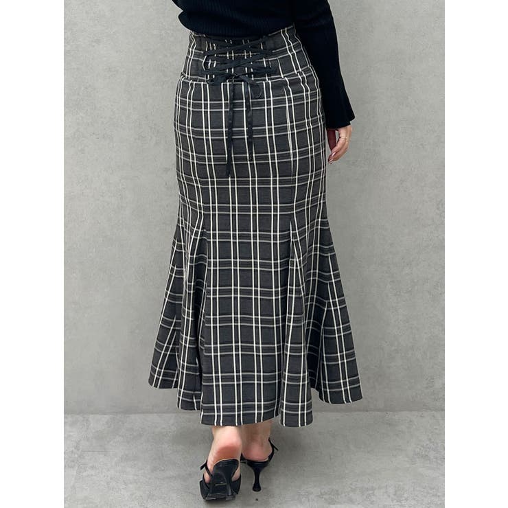 【美品】MERCURYDUO バックレースアップストレッチマーメイドスカートXS バックレースアップストレッチマーメイドスカート[品番