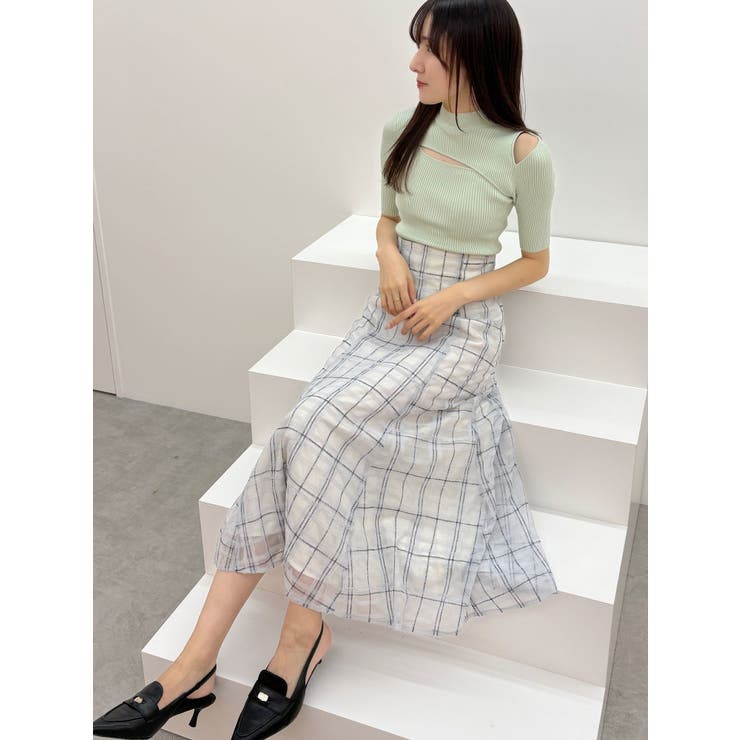 オリジナルチュールチェックフレアスカート | MERCURYDUO | 詳細画像11 